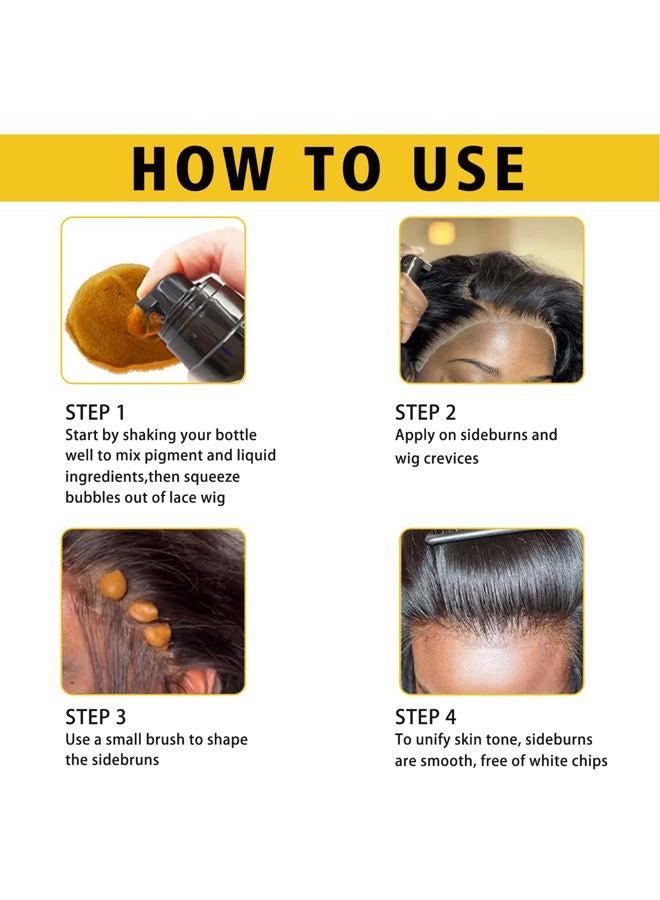 Goiple 6.8 fl oz Lace Tint Melting Hair Mousse for Women Wigs Tool Set Toupees and Hairpieces Natural Finishing Lace Color (Light Brown) - Image 5