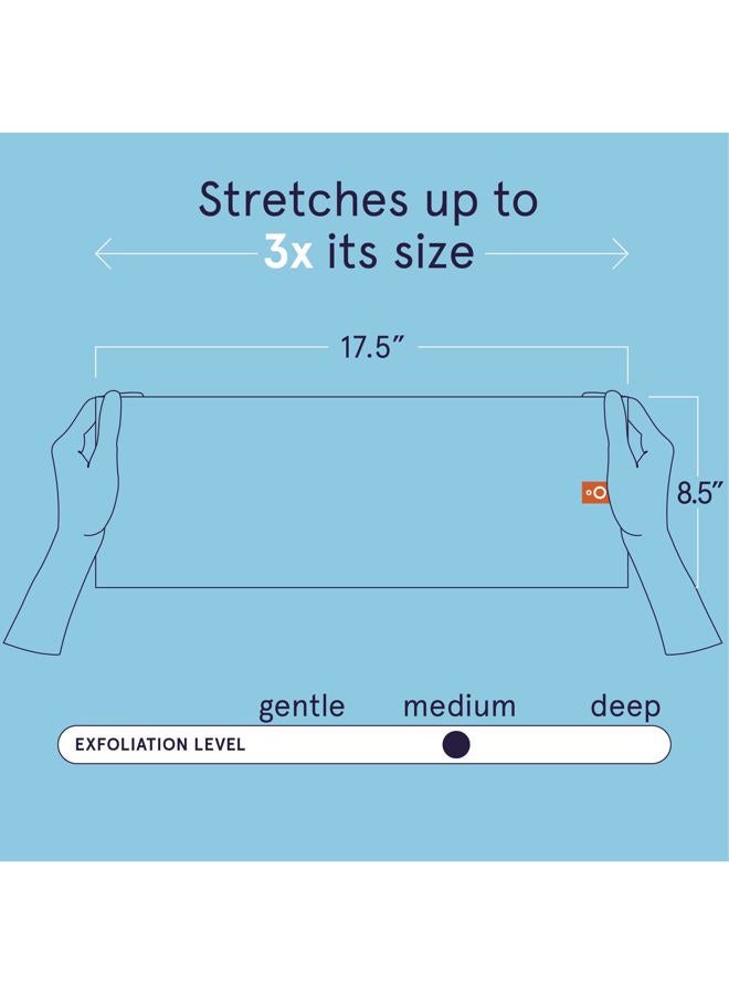 cleanlogic Body Exfoliating Cloth, Stretchy Detox Charcoal Infused Exfoliator Bath and Shower Washcloths, Reusable Daily Skincare Tool, 3 Count Value Pack - Image 3