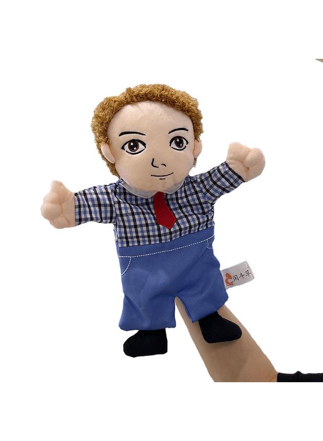 Bluejw Yiwu New Curly Hair Family Hand Doll Plush Toy Figure Finger Doll Dad - Image 1