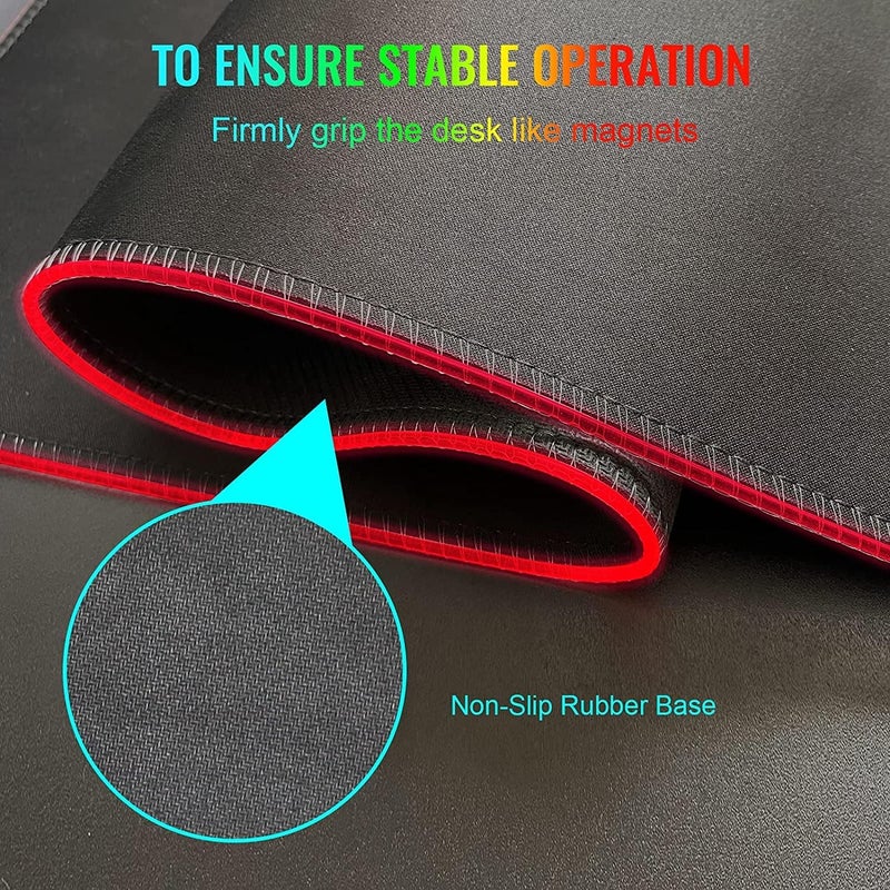 SKY-TOUCH Gaming Mouse Pad, Extra Large Soft Led Extended Mouse Pad (10 Lighting Modes), Anti-Slip Rubber Base Computer Keyboard Mat, Black, Grb Mouse - Image 5
