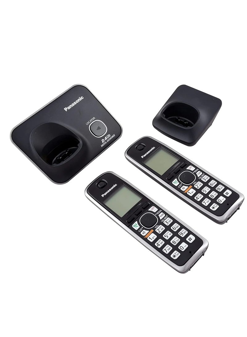 باناسونيك هاتف باناسونيك KX-TG3712BX اللاسلكي ديجيتال ببطارية ليثيوم أيون 2.4 جيجاهرتز وشاشة LCD بإضاءة خلفية كهرمانية وخاصية معرف المتصل والوقت مع 2 سماعة هاتف - Image 4
