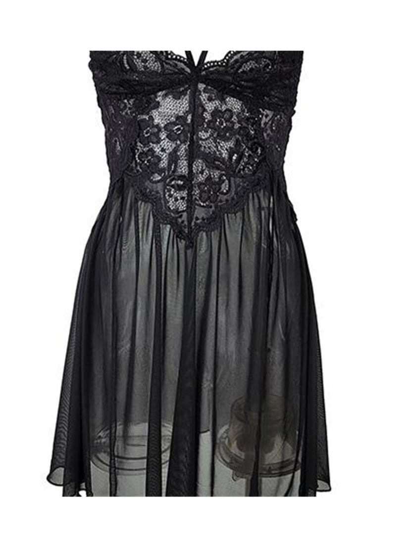 2pcs lace embroidered suspender pajamas comfortable pajamas and panties set  - Image 3