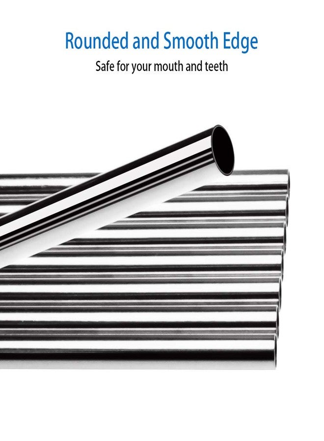 Tomorotec Reusable Straws 30 Pack, Stainless Steel Drinking Straws, Metal Straw Bulks for Smoothies Tumblers Cocktail MilkShake,Set of 15 Straight and 15 Bent with 2 Cleaning Brushes, Silver - Image 4