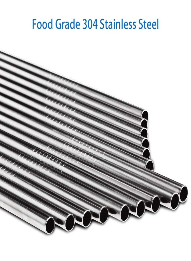 Tomorotec Reusable Straws 30 Pack, Stainless Steel Drinking Straws, Metal Straw Bulks for Smoothies Tumblers Cocktail MilkShake,Set of 15 Straight and 15 Bent with 2 Cleaning Brushes, Silver - Image 3