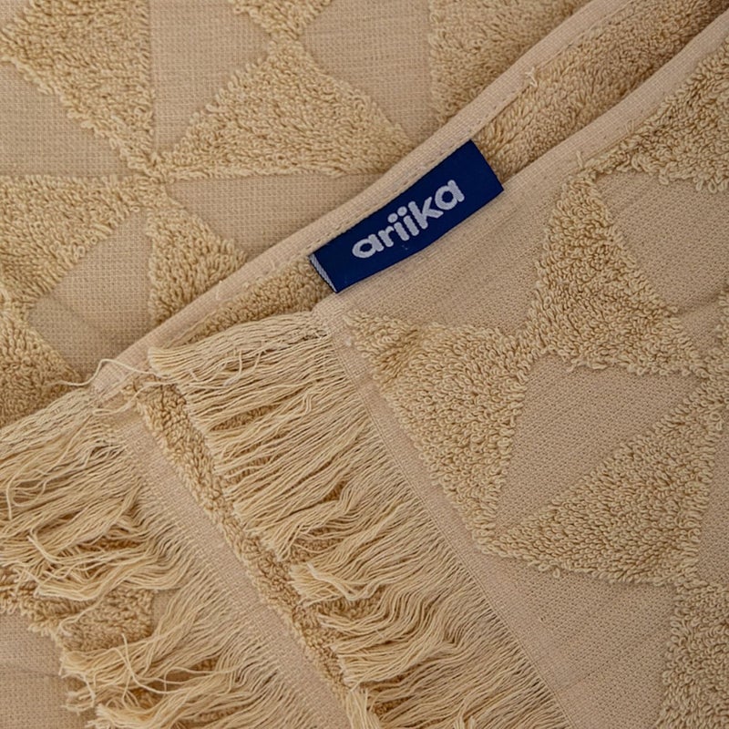 Ariika Granada faceTowel beige (set of 2) 100 x 50 cm - Made out of 100% Giza 86 Egyptian cotton Soft, durable, and stylish. - Image 3