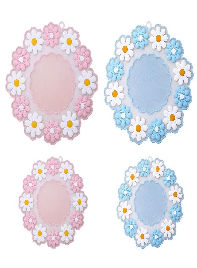 جي سي إسمارتك قطع من قواعد أكواب المشروبات المصنوعة من السيليكون، قواعد أكواب قهوة عتيقة مزينة بالزهور للمكتب والمنزل، وسادات مانعة للانزلاق لأكواب القهوة (زهرة الأقحوان) - Image 1