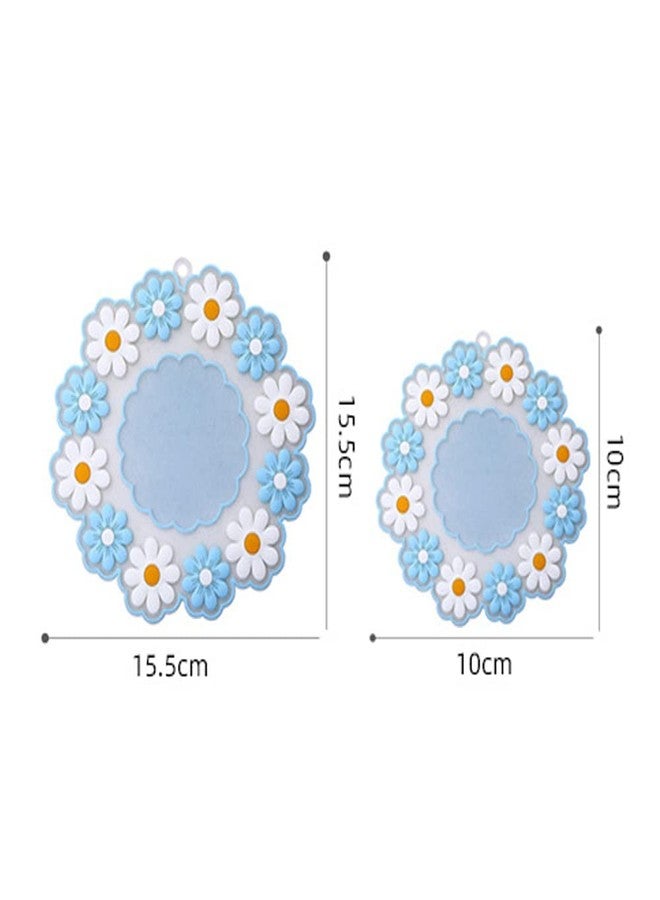 جي سي إسمارتك قطع من قواعد أكواب المشروبات المصنوعة من السيليكون، قواعد أكواب قهوة عتيقة مزينة بالزهور للمكتب والمنزل، وسادات مانعة للانزلاق لأكواب القهوة (زهرة الأقحوان) - Image 2