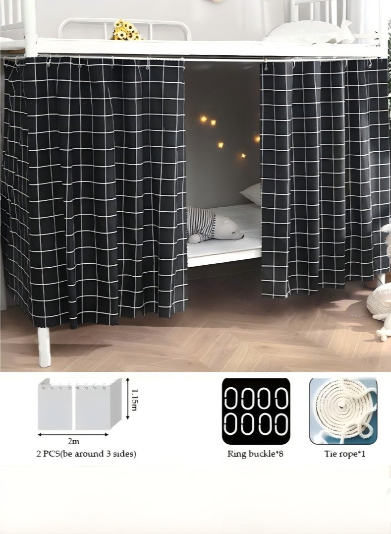 لاكي 2 قطعة ستارة سرير خاصة في الجزء السفلي من السرير بطابقين، ستارة تعتيم سرير مفردة قابلة للتنفس والغبار، ستارة سرير عائلية عنبر، يمكن أن تغطي 3 جوانب - Image 2