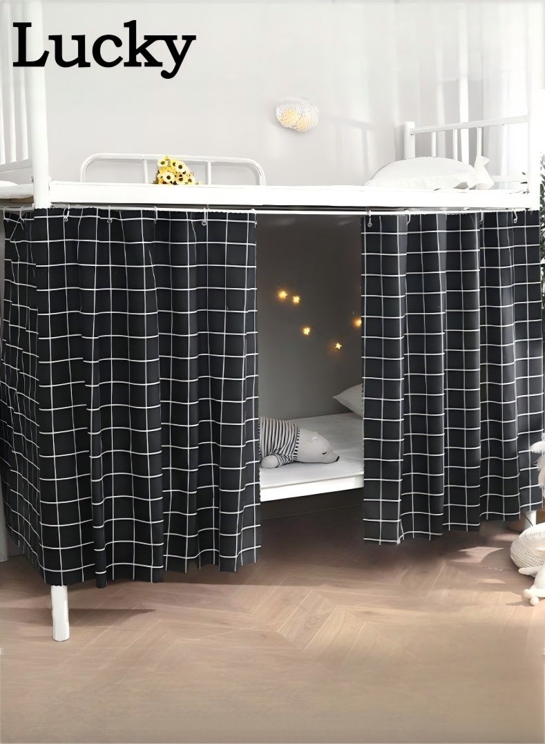 لاكي 2 قطعة ستارة سرير خاصة في الجزء السفلي من السرير بطابقين، ستارة تعتيم سرير مفردة قابلة للتنفس والغبار، ستارة سرير عائلية عنبر، يمكن أن تغطي 3 جوانب - Image 1