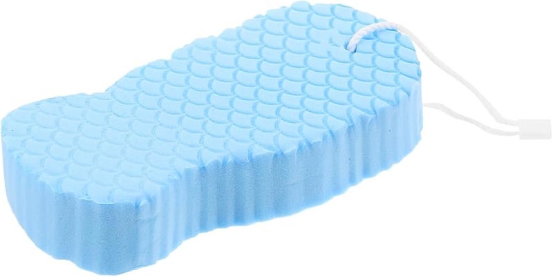 Soft Blue Embossed Bath Sponge Gentle Exfoliating Body Scrubber For Men Women Travel - Image 1