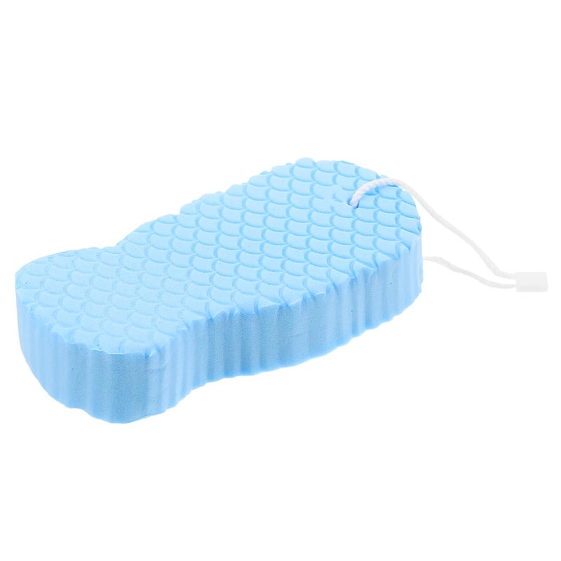 Soft Blue Embossed Bath Sponge Gentle Exfoliating Body Scrubber For Men Women Travel - Image 2