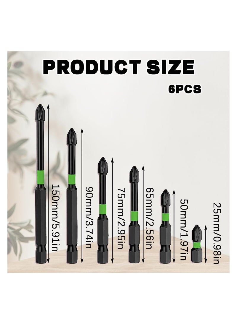 RATSAW - 6 Pcs Magnetic Screwdriver Bit Sets Non Slip Magnetic Drill Bits for Rope Drills Cordless Drills Hand Screwdrivers Electric Drills Air Drills Mechanical Equipment - Image 1
