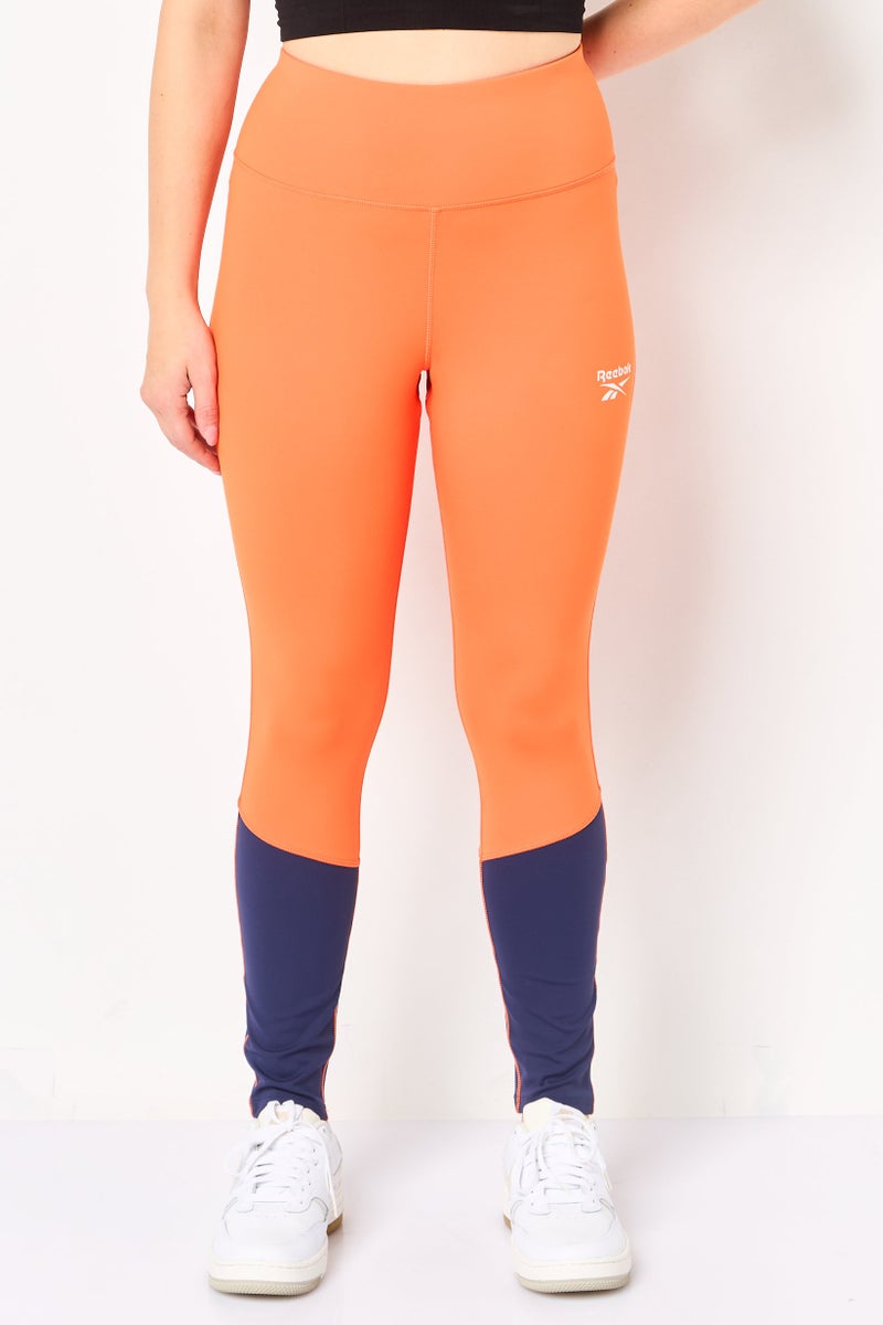 Reebok Women Sportswear Fit Training Vector Leggings, Bright Orange - Image 1