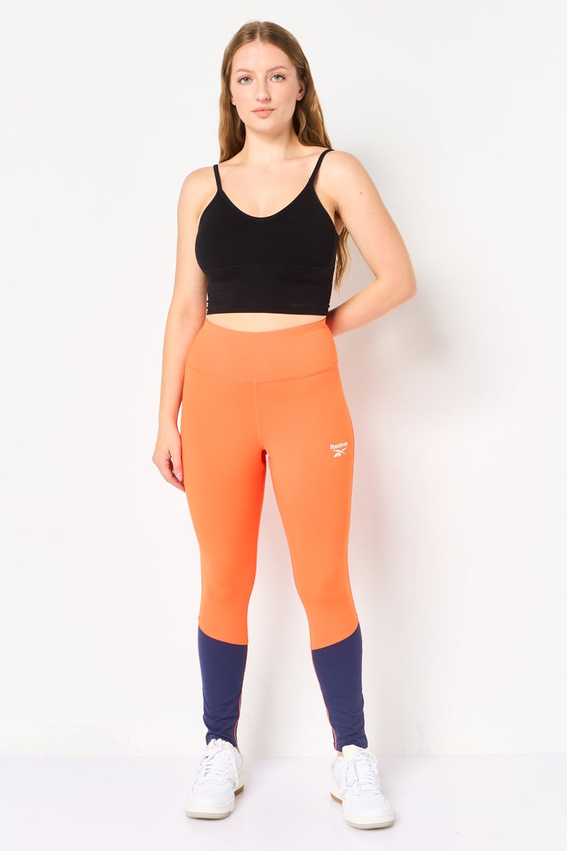 Reebok Women Sportswear Fit Training Vector Leggings, Bright Orange - Image 4