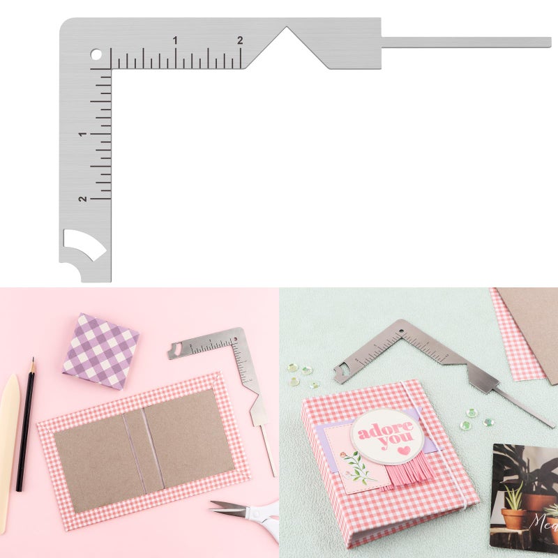 CYFUN DESIGN 5in1 Book Cover Maker Sturdy Chipboard Covers Bookbinding Ruler Stainless Steel Tool