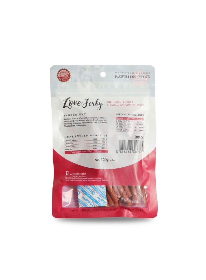 Rena 'S Love Jerky Lamb And Smoked Flavor Dog Treats. Specially Crafted For Dogs Of All Breeds, Each Pack Contains Three 360G Pouches, Ensuring Plenty Of Delicious Snacks For Your Canine Companion. - Image 2