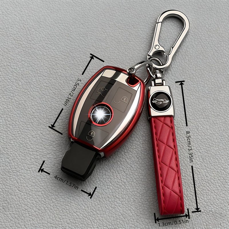 Cool Black Single Shell Black Embossed Rope High Quality Soft TPU Key Fob Cover Compatible With Mercedes Benz Smart Remote Keys For Various Models - Image 2