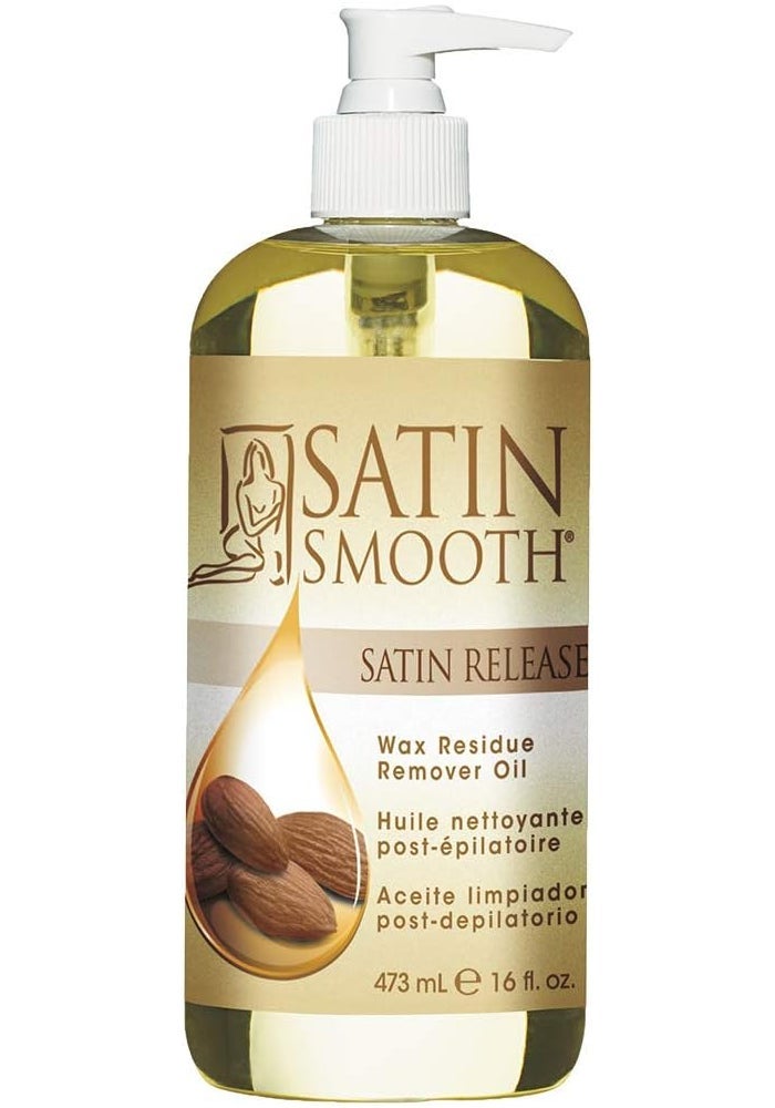 Satin Smooth Satin Release Wax Residue Remover Oil, 16 Ounce - Gentle Cleansing and Moisturizing Formula - Image 1
