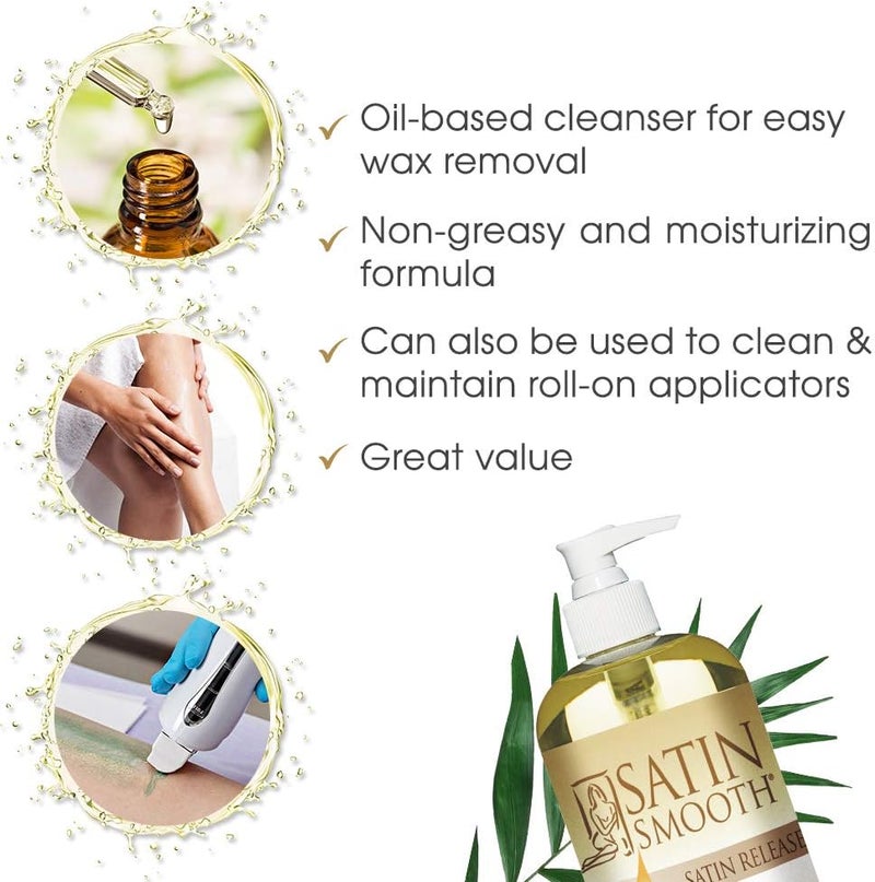 Satin Smooth Satin Release Wax Residue Remover Oil, 16 Ounce - Gentle Cleansing and Moisturizing Formula - Image 3