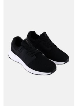 RBX Men Brand Logo Lace Up Running Shoes, Black  - Image 1