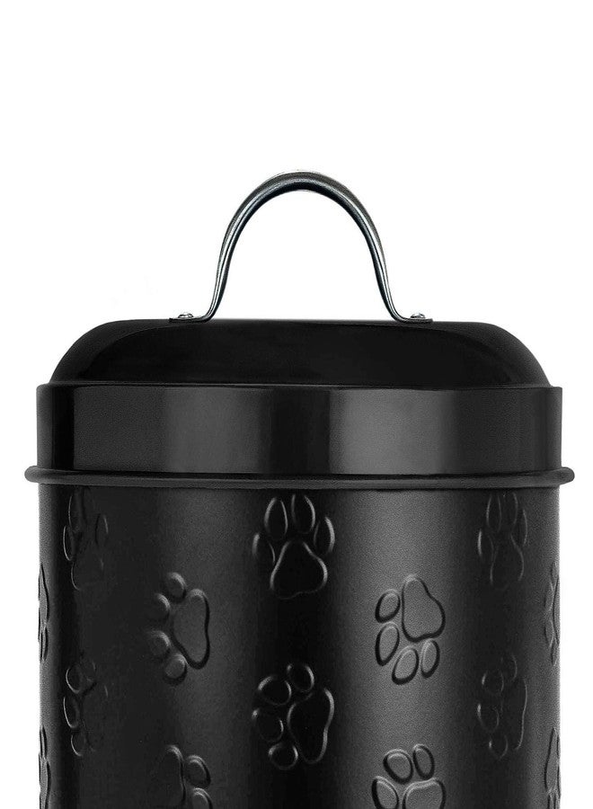 Amici Home Amici Puppy Paws Embossed Pet Food Canister, Pet Storage Containers, Airtight Lid, Dog Treat Jar, Rustic Metal Treat Canister for Kitchen Counter (Black, 104 Oz) - Image 2
