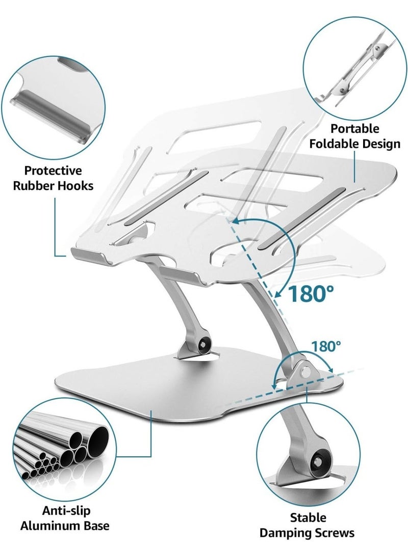 Adjustable Laptop Stand: Portable Riser for Laptops 8-17, Heat-Vent, Supports Up to 44 lbs, Compatible with MacBook, Dell XPS - Image 3