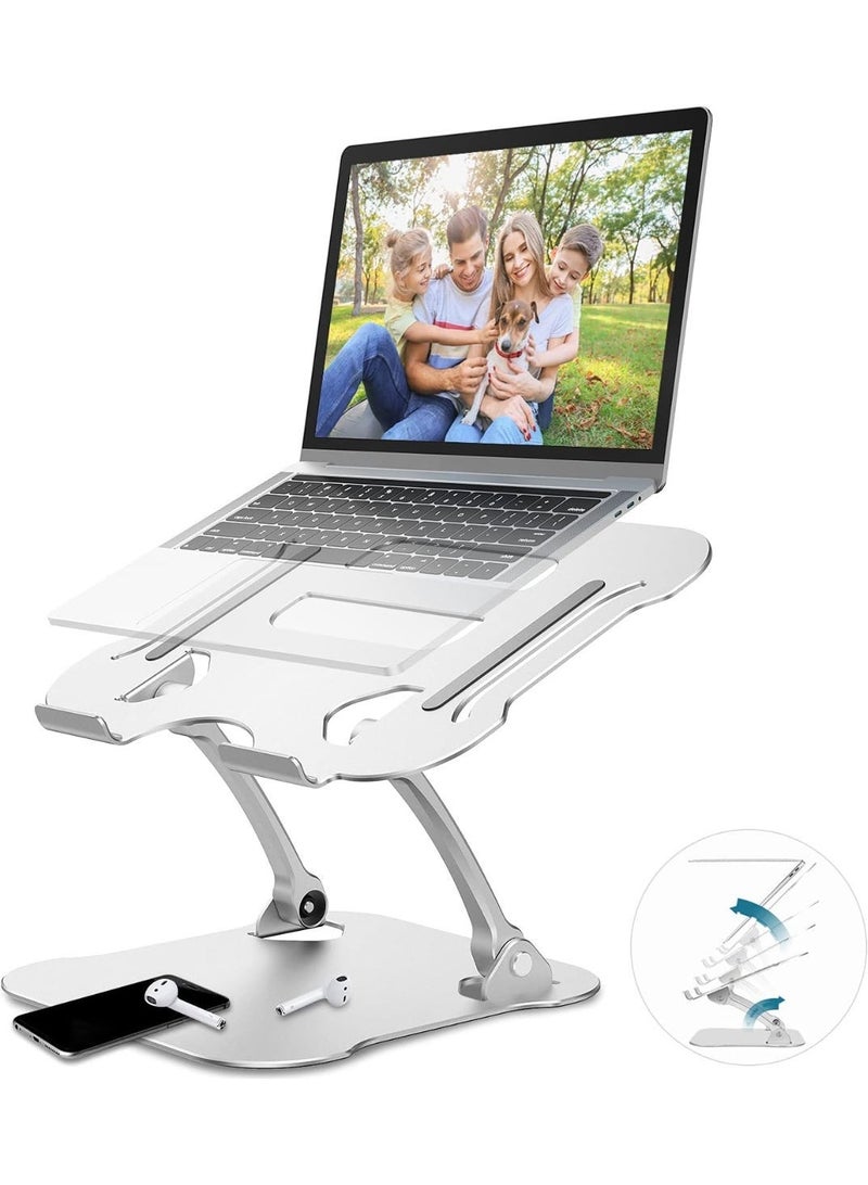 Adjustable Laptop Stand: Portable Riser for Laptops 8-17, Heat-Vent, Supports Up to 44 lbs, Compatible with MacBook, Dell XPS - Image 1