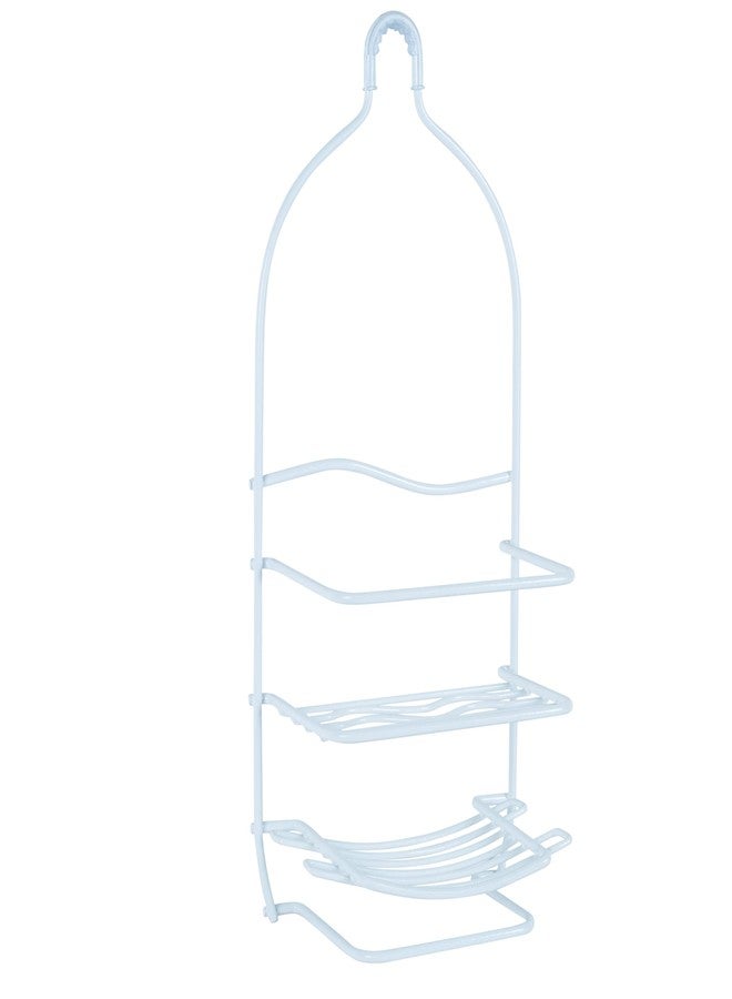 Bath Bliss Curve Design Shower Caddy | Over the Shower Head | Rust Proof | Bathroom Organization | Bath Organizer | 2 Tier | White - Image 1