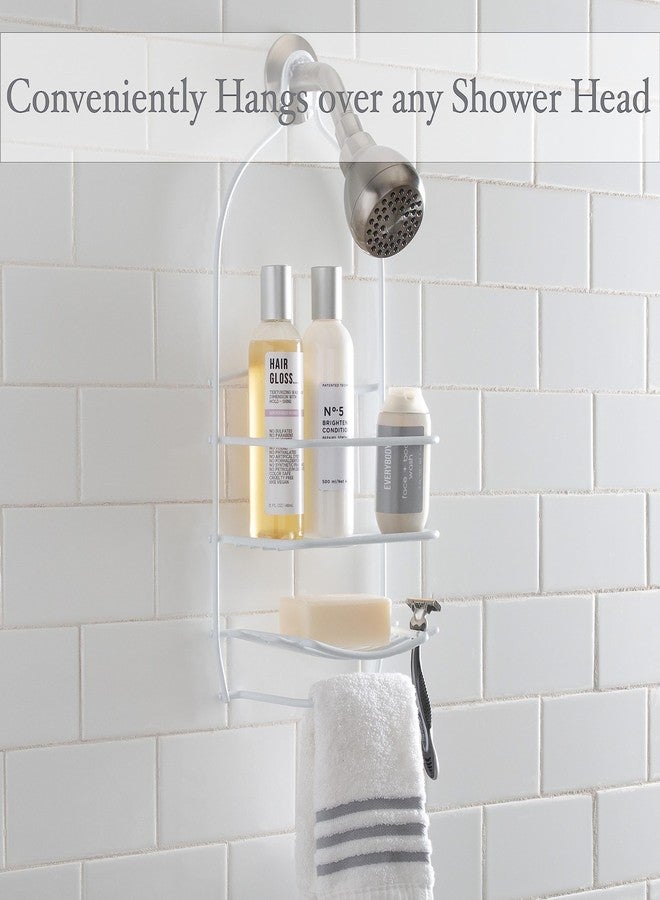 Bath Bliss Curve Design Shower Caddy | Over the Shower Head | Rust Proof | Bathroom Organization | Bath Organizer | 2 Tier | White - Image 3