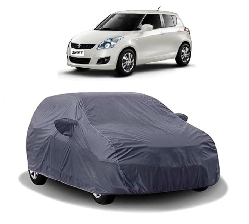 Carigiri Grey Car Body Cover for Maruti Suzuki Swift(Triple Stitched,Mirror Pockets,UV Resistant,Dustproof)(Models-2005, 2006, 2007, 2008, 2009, 2010, 2011, 2012, 2013) - Image 1