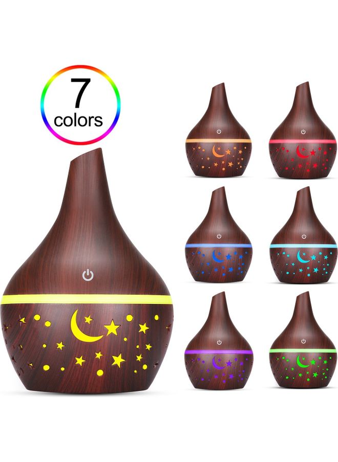 Aroma Diffuser 300ML Aromatherapy Essential Oil Dark Brown 15.5x11x11cm - Image 1