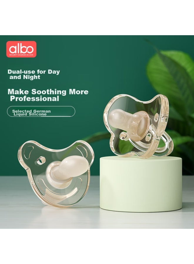 Albo Baby Pacifier, Ultra-soft, For 0-3 Months, Anti-colic, For Newborns And Above 1 Year Old, 2 Pieces With Storage Box - Image 1