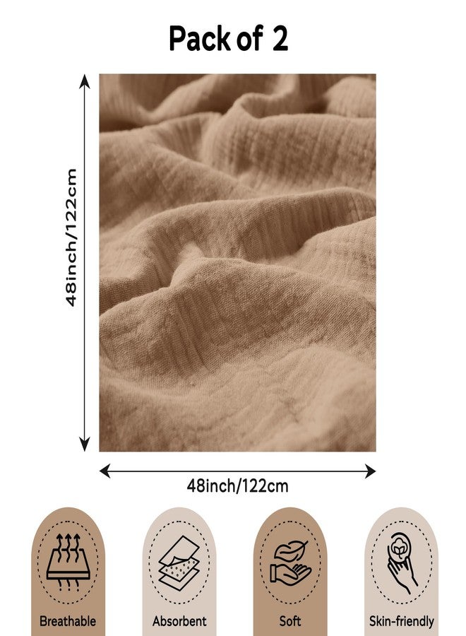 JELLYMONI Muslin Swaddle Blankets for Unisex, 2 Pack Newborn Receiving Blanket, Large 47 x 47 inches Soft Breathable Muslin Baby Blanket for Newborn Boys & Girl - Image 3