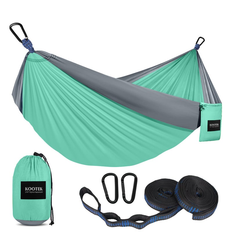 Kootek Camping Hammock 500 lbs Capacity Portable Hammocks with Tree Straps Attached Carry Bag Camping Essentials Gear Perfect for Outside Indoor Hiking Beach Backpack Travel