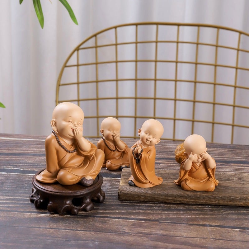 Shaolin Temple Monk Resin Craft – Chinese Home Decoration for Living Room - Image 5