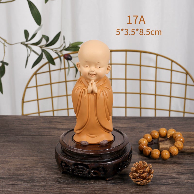 Shaolin Temple Monk Resin Craft – Chinese Home Decoration for Living Room - Image 1