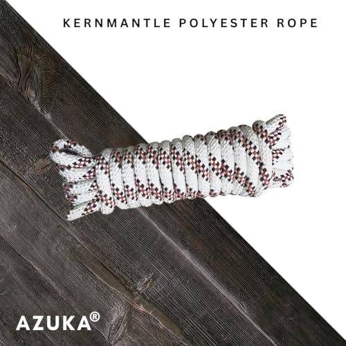 AZUKA® Static Type A Kernmantle Polyester Rope, 10mm x 15m (White-Red) - Image 3