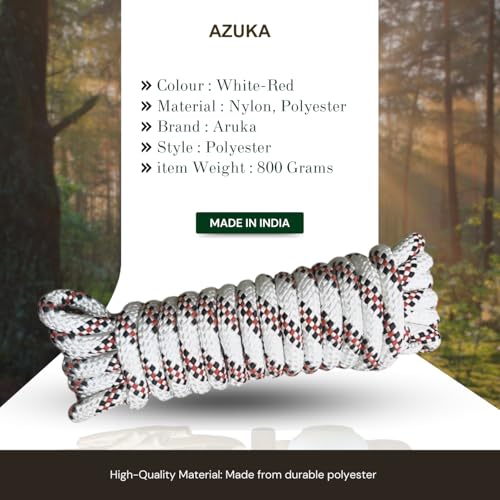 AZUKA® Static Type A Kernmantle Polyester Rope, 10mm x 15m (White-Red) - Image 4