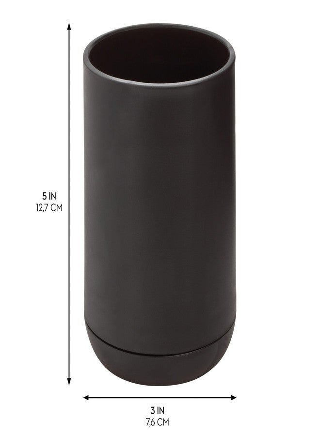 InterDesign iDesign Toothbrush Holder for Normal Toothbrushes, Spin Brushes, and Toothpaste, The Cade Collection - 3" x 3" x 4. 5", Matte Black - Image 2