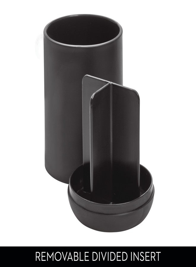 InterDesign iDesign Toothbrush Holder for Normal Toothbrushes, Spin Brushes, and Toothpaste, The Cade Collection - 3" x 3" x 4. 5", Matte Black - Image 4