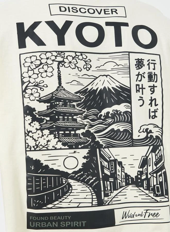 Styli Styli Men Oversized Japanese Graphic Back Print T-Shirt