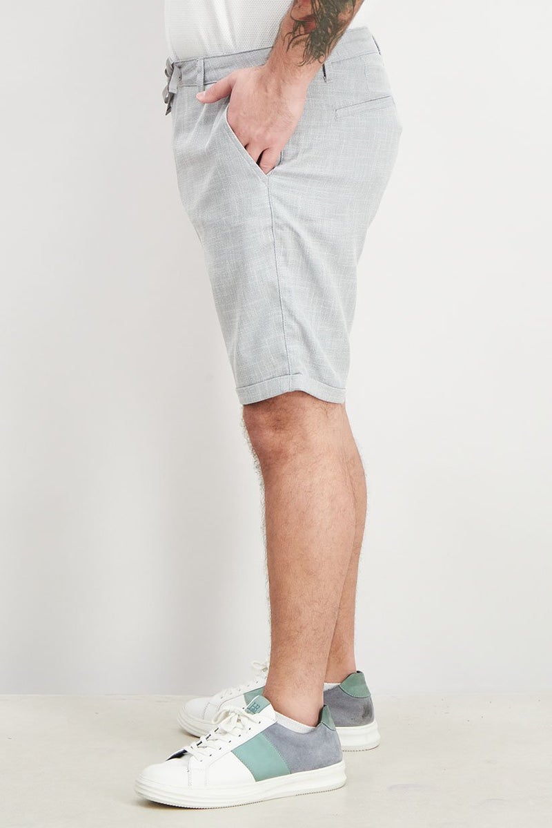 DeFacto Men Regular Fit Solid Basic Shorts, Grey - Image 4