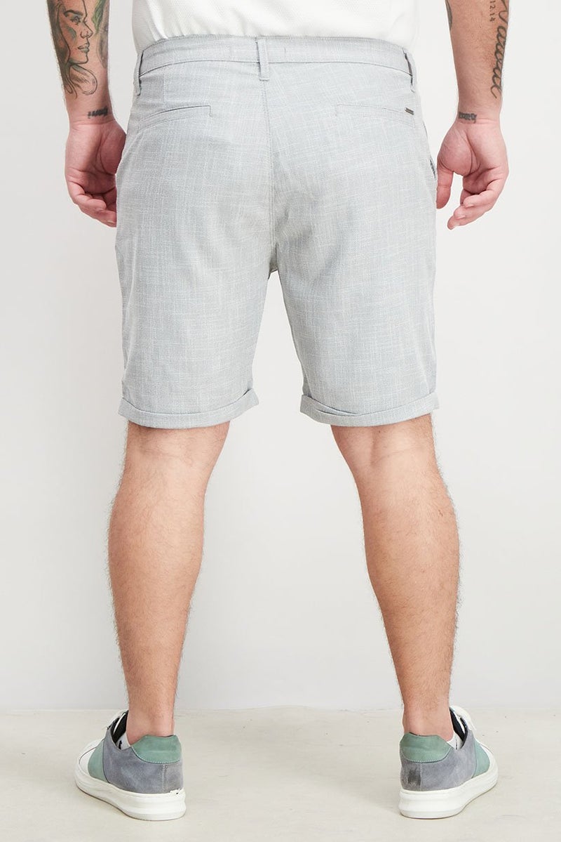 DeFacto Men Regular Fit Solid Basic Shorts, Grey - Image 2