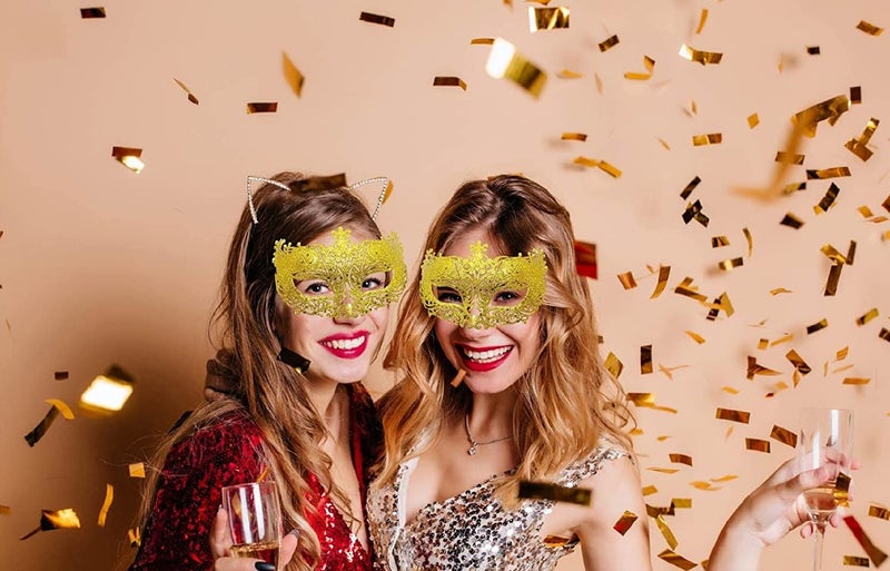 LUDALY Fashionable Glitter Eye Mask for Party and Festivals (PINK) - Image 3