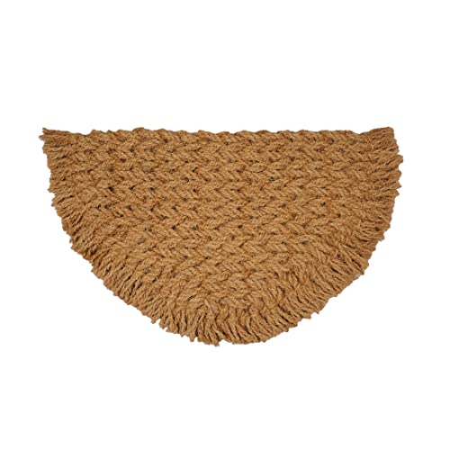ATMAH Handwoven Coir Rope Mat with Fringes (Size 45cm x 75cm) - Image 3