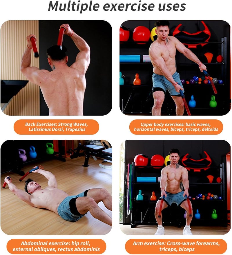 KINEOZ Upgraded Ropeless Battle Ropes for Home Gym with Adjustable Weight Levels - Image 4