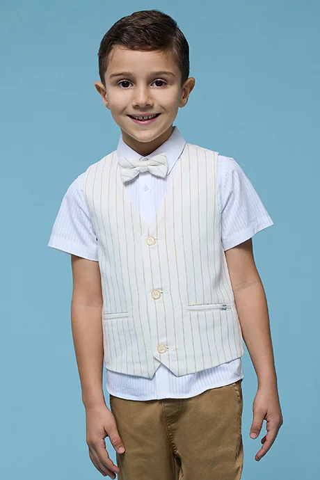R&B Solid Shirt with Waistcoat