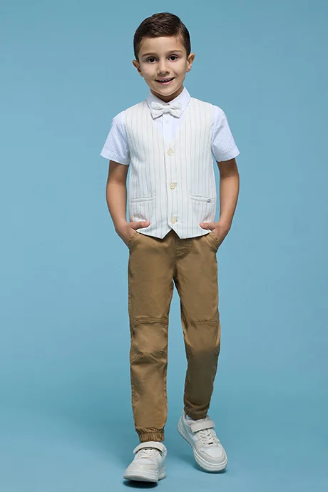 R&B Solid Shirt with Waistcoat