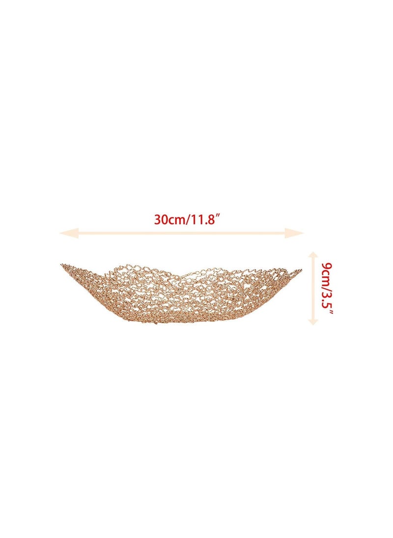 SYOSI - Decorative Bowls for Home Decor and Centerpieces   Gold Vegetable Fruit Bowl for Kitchen Counter, Table Centerpieces for Dining Room and Living Room Decor, Fruit Basket for Kitchen Large - Image 1