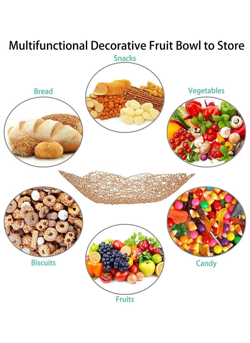SYOSI - Decorative Bowls for Home Decor and Centerpieces   Gold Vegetable Fruit Bowl for Kitchen Counter, Table Centerpieces for Dining Room and Living Room Decor, Fruit Basket for Kitchen Large - Image 1